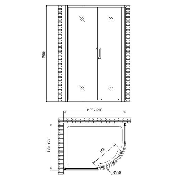 ДУШЕВОЙ УГОЛОК GEMY VICTORIA S30201