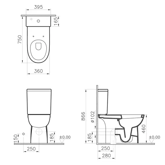КОМПЛЕКТ НАПОЛЬНОГО УНИТАЗА VITRA CONFORMA ДЛЯ ЛЮДЕЙ С ОГРАНИЧЕННЫМИ ВОЗМОЖНОСТЯМИ