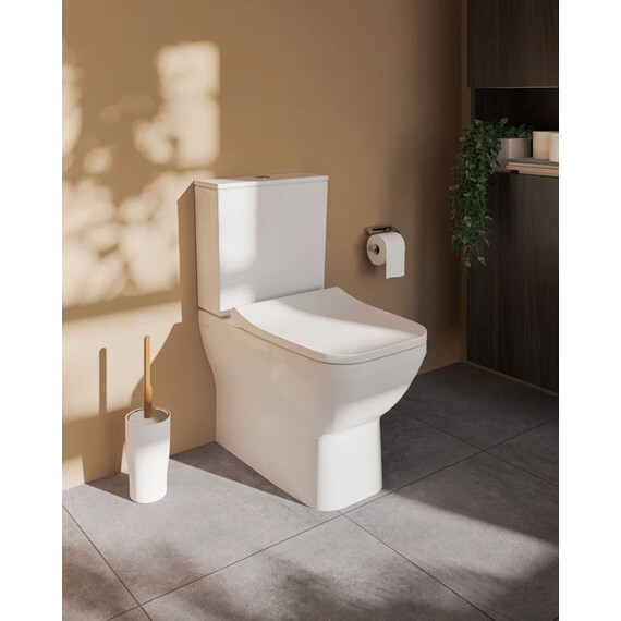 КОМПЛЕКТ НАПОЛЬНОГО БЕЗОБОДКОВОГО УНИТАЗА VITRA INTEGRA SQUARE OPEN-BACK С ТОНКИМ СИДЕНЬЕМ МИКРОЛИФТ