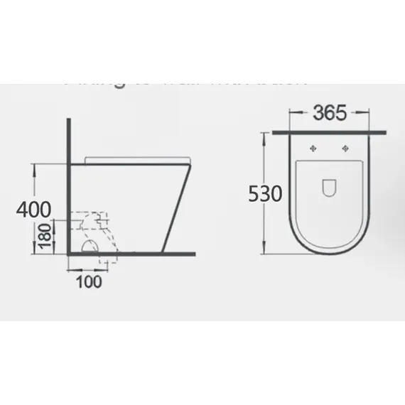 ПРИСТАВНОЙ УНИТАЗ GID TRS-263 БЕЛЫЙ БЕЗОБОДКОВЫЙ