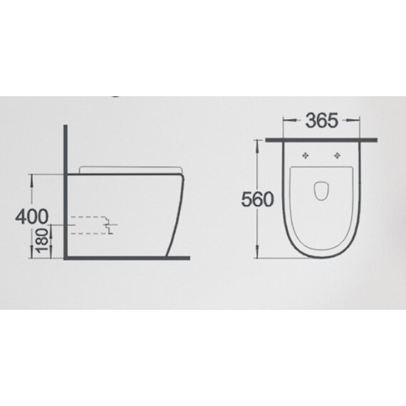 ПРИСТАВНОЙ УНИТАЗ GID TRS-269BM ЧЕРНЫЙ МАТОВЫЙ БЕЗОБОДКОВЫЙ