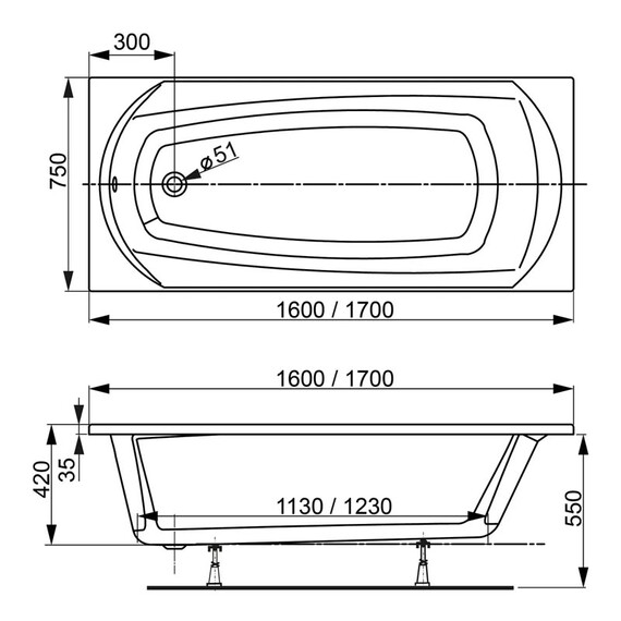 ВАННА АКРИЛОВАЯ VAGNERPLAST EBONY 160X75 ВАННА АКРИЛОВАЯ VAGNERPLAST EBONY 160X75