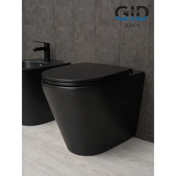 ПРИСТАВНОЙ УНИТАЗ GID TRS-263BM ЧЕРНЫЙ МАТОВЫЙ БЕЗОБОДКОВЫЙ