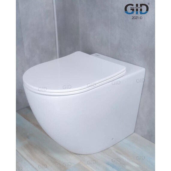 ПРИСТАВНОЙ УНИТАЗ GID TRS-269 БЕЛЫЙ БЕЗОБОДКОВЫЙ