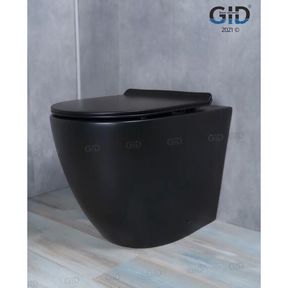 ПРИСТАВНОЙ УНИТАЗ GID TRS-269BM ЧЕРНЫЙ МАТОВЫЙ БЕЗОБОДКОВЫЙ