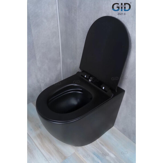 ПРИСТАВНОЙ УНИТАЗ GID TRS-269BM ЧЕРНЫЙ МАТОВЫЙ БЕЗОБОДКОВЫЙ
