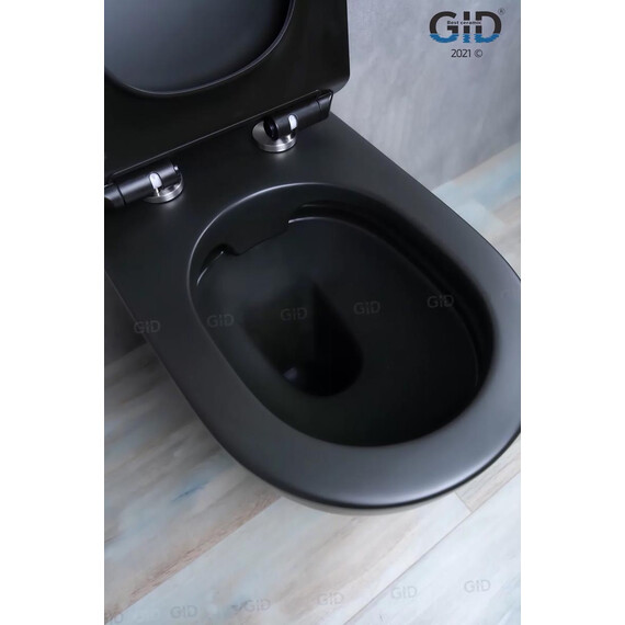 ПРИСТАВНОЙ УНИТАЗ GID TRS-269BM ЧЕРНЫЙ МАТОВЫЙ БЕЗОБОДКОВЫЙ