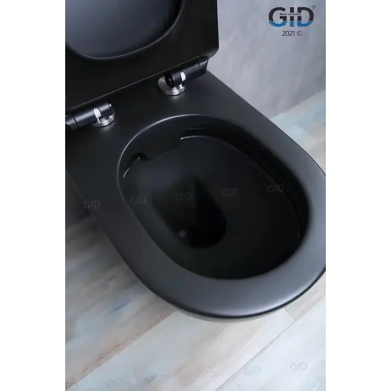 ПРИСТАВНОЙ УНИТАЗ GID TRS-269BM ЧЕРНЫЙ МАТОВЫЙ БЕЗОБОДКОВЫЙ
