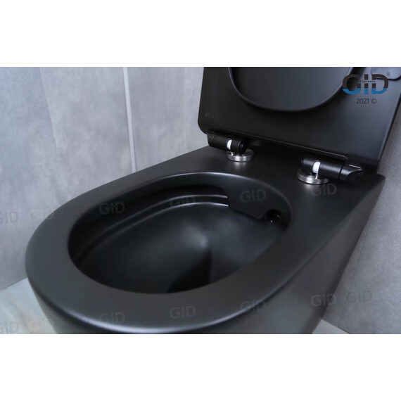ПРИСТАВНОЙ УНИТАЗ GID TRS-269BM ЧЕРНЫЙ МАТОВЫЙ БЕЗОБОДКОВЫЙ