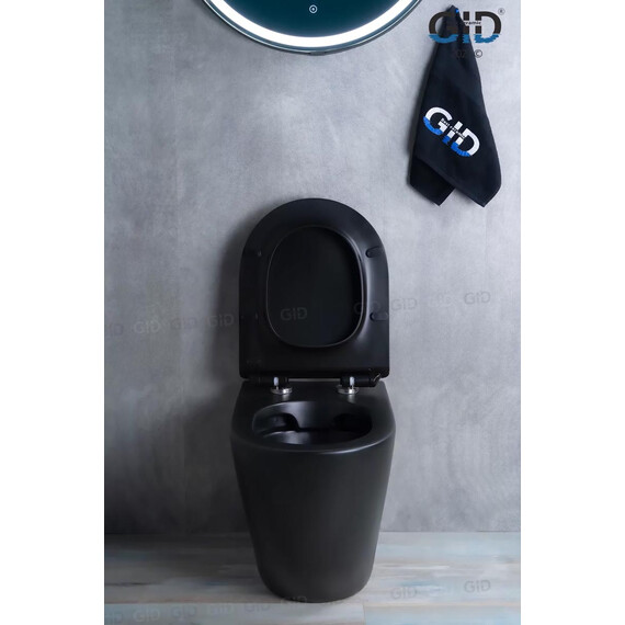 ПРИСТАВНОЙ УНИТАЗ GID TRS-269BM ЧЕРНЫЙ МАТОВЫЙ БЕЗОБОДКОВЫЙ
