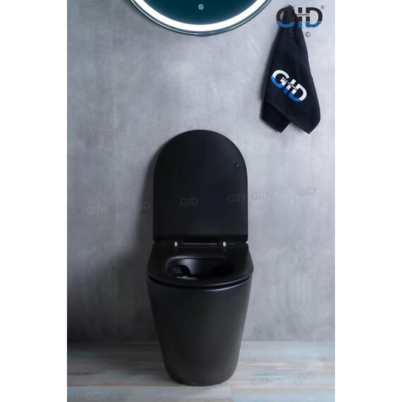 ПРИСТАВНОЙ УНИТАЗ GID TRS-269BM ЧЕРНЫЙ МАТОВЫЙ БЕЗОБОДКОВЫЙ