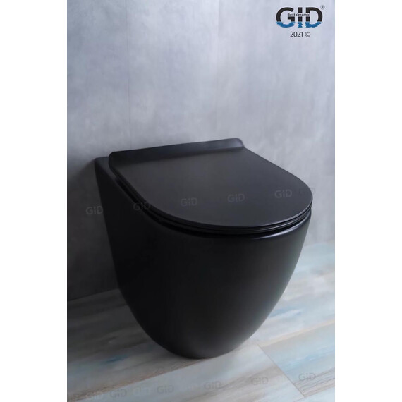 ПРИСТАВНОЙ УНИТАЗ GID TRS-269BM ЧЕРНЫЙ МАТОВЫЙ БЕЗОБОДКОВЫЙ
