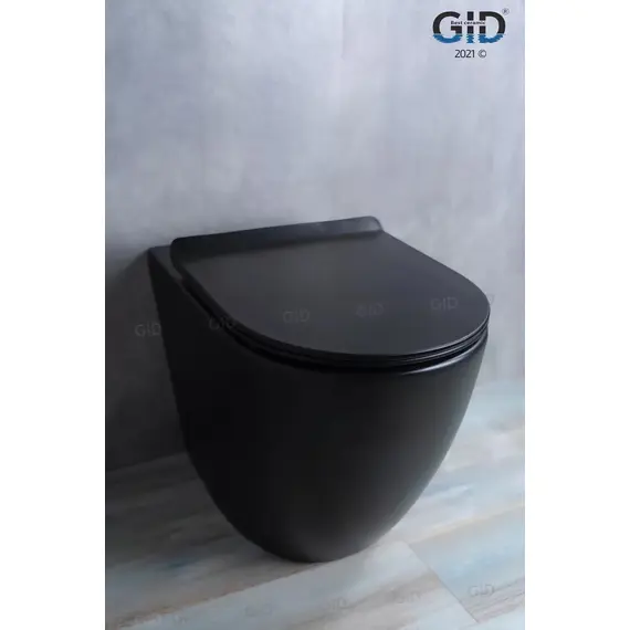 ПРИСТАВНОЙ УНИТАЗ GID TRS-269BM ЧЕРНЫЙ МАТОВЫЙ БЕЗОБОДКОВЫЙ