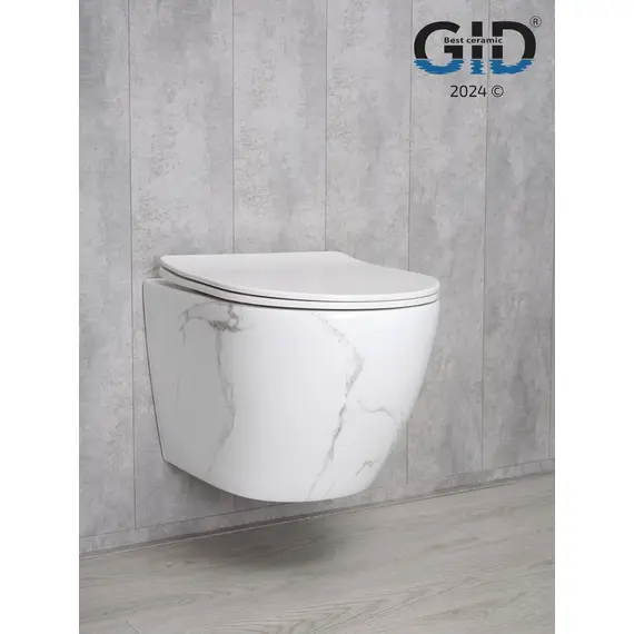 УНИТАЗ ПОДВЕСНОЙ GID WS2198 БЕЛЫЙ ГЛЯНЦЕВЫЙ ПОД КАМЕНЬ