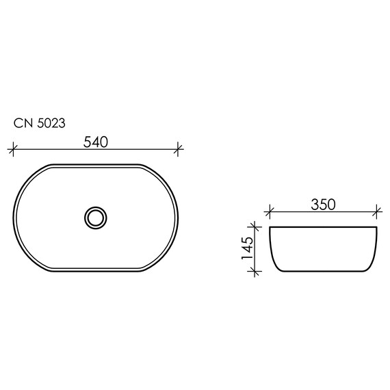 УМЫВАЛЬНИК ЧАША НАКЛАДНАЯ CERAMICA NOVA ELEMENT 540*350*145ММ