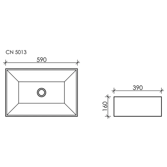 УМЫВАЛЬНИК ЧАША НАКЛАДНАЯ CERAMICA NOVA ELEMENT 590*390*160ММ