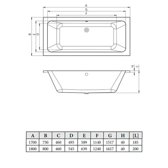 ВАННА АКРИЛОВАЯ C-BATH FORTUNA 180X80