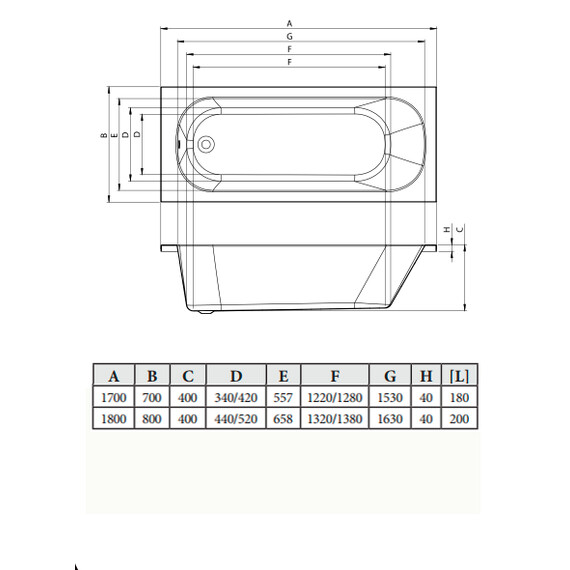 ВАННА АКРИЛОВАЯ C-BATH GALAXY 180X80