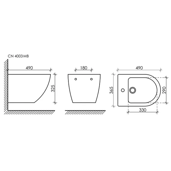 ПОДВЕСНОЕ БИДЕ CERAMICA NOVA METROPOL