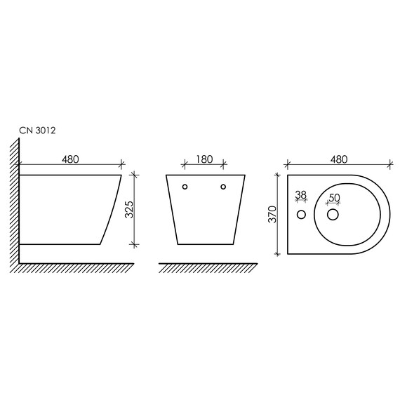 ПОДВЕСНОЕ БИДЕ CERAMICA NOVA FORMA CN3012