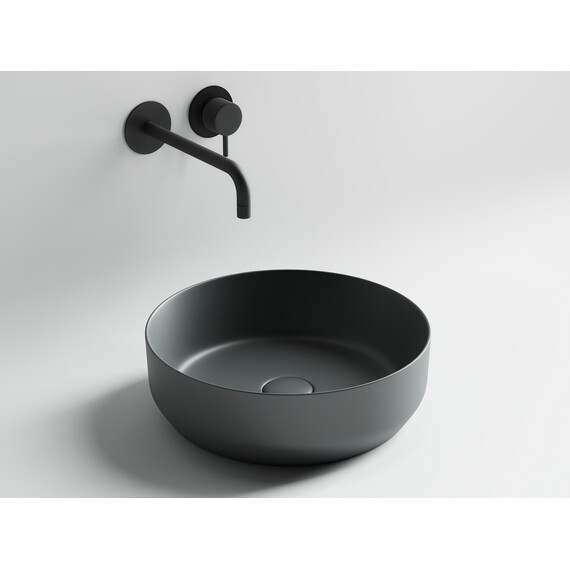 УМЫВАЛЬНИК ЧАША НАКЛАДНАЯ CERAMICA NOVA ELEMENT 390*390*120ММ ТЕМНЫЙ АНТРАЦИТ МАТОВЫЙ