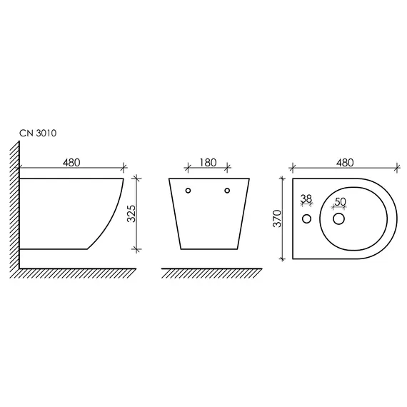 ПОДВЕСНОЕ БИДЕ CERAMICA NOVA FORMA CN3010