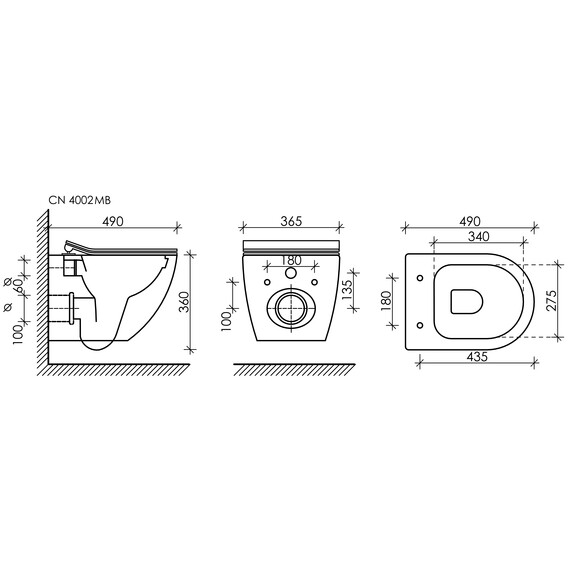 ПОДВЕСНОЙ УНИТАЗ CERAMICA NOVA METROPOL RIMLESS