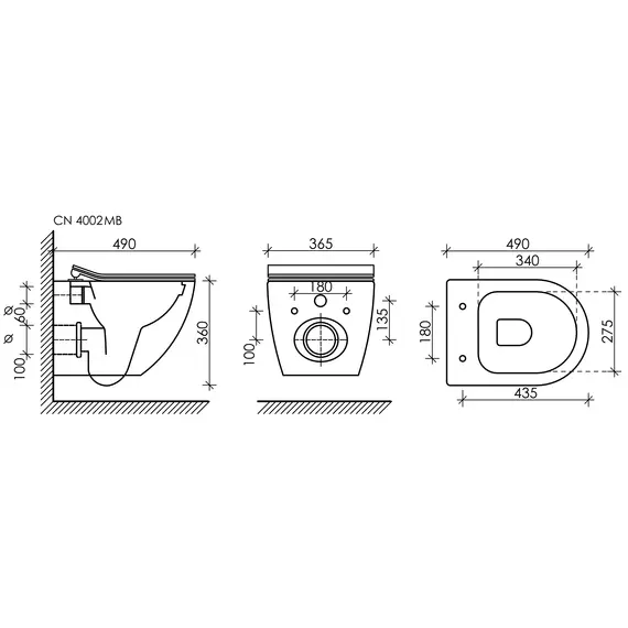 ПОДВЕСНОЙ УНИТАЗ CERAMICA NOVA METROPOL RIMLESS