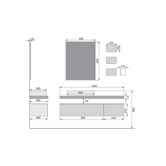 ТУМБА ПОДВЕСНАЯ VELVEX FELAY 95 БЕЛЫЙ ГЛЯНЦЕВЫЙ