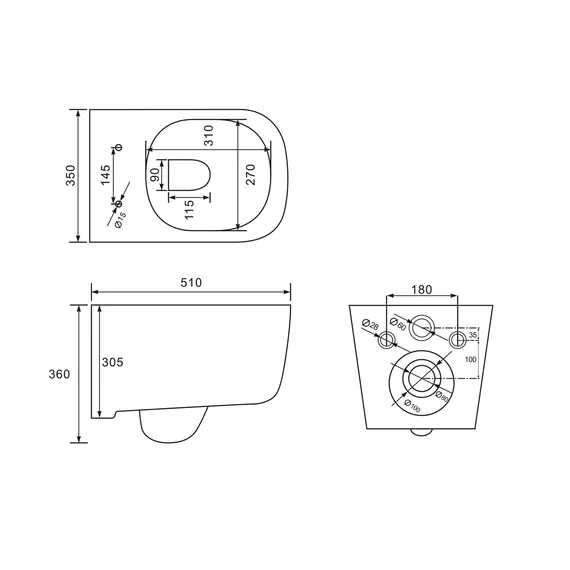 УНИТАЗ ПОДВЕСНОЙ VINCEA CORE VT1-28 БЕЗОБОДКОВЫЙ, БЕЛЫЙ