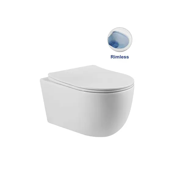 УНИТАЗ ПОДВЕСНОЙ VINCEA EVO VT1-34S БЕЗОБОДКОВЫЙ, БЕЛЫЙ