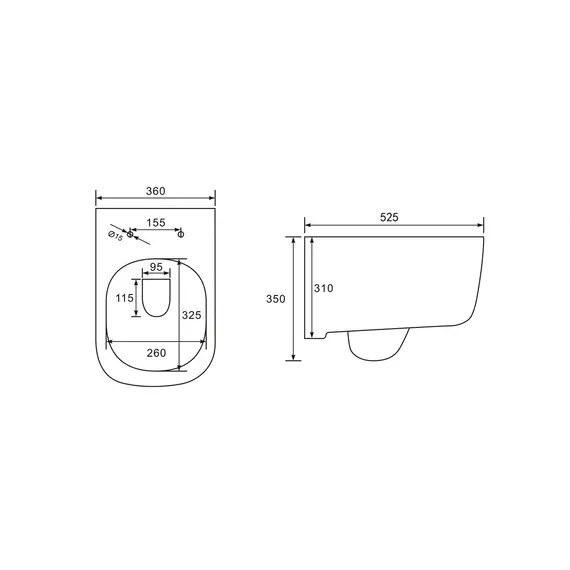 УНИТАЗ ПОДВЕСНОЙ VINCEA FORM VT1-35 БЕЗОБОДКОВЫЙ, БЕЛЫЙ