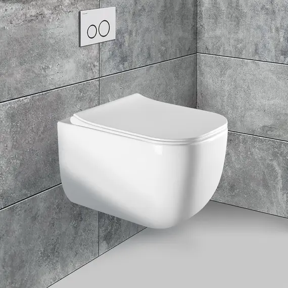 УНИТАЗ ПОДВЕСНОЙ VINCEA FORM VT1-35 БЕЗОБОДКОВЫЙ, БЕЛЫЙ