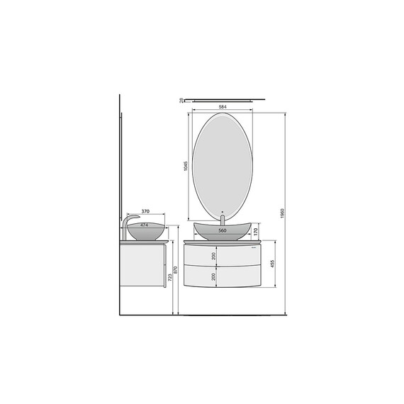 ТУМБА ПОДВЕСНАЯ VELVEX LUNA 75 БЕЛЫЙ