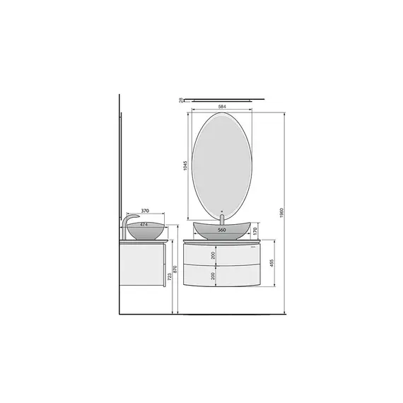 ТУМБА ПОДВЕСНАЯ VELVEX LUNA 75 БЕЛЫЙ