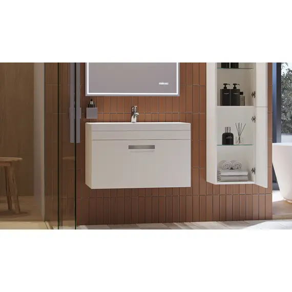 ТУМБА ПОДВЕСНАЯ VELVEX ESTEA 80.1Y БЕЛЫЙ МАТОВЫЙ