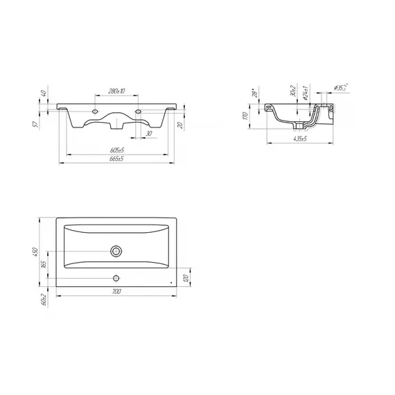 РАКОВИНА CERSANIT COMO 70