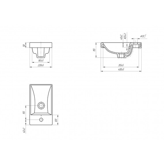 РАКОВИНА CERSANIT MODUO 40