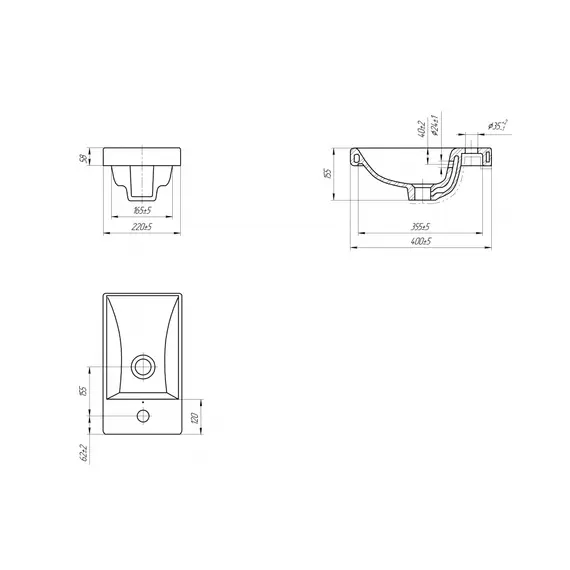 РАКОВИНА CERSANIT MODUO 40