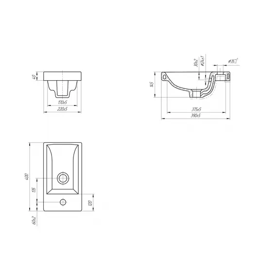 РАКОВИНА CERSANIT COMO 40