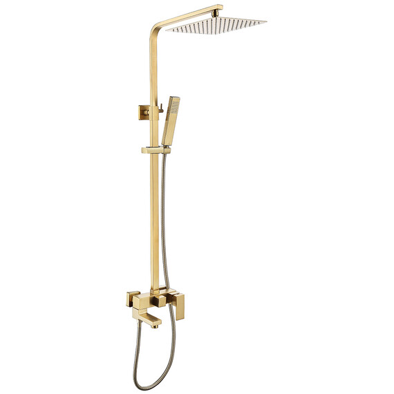 ДУШЕВАЯ СТОЙКА ABBER DAHEIM AF8216G С ИЗЛИВОМ, ЗОЛОТО МАТОВОЕ