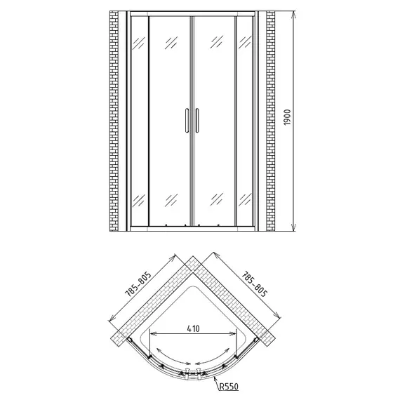 ДУШЕВОЙ УГОЛОК GEMY VICTORIA S30062M