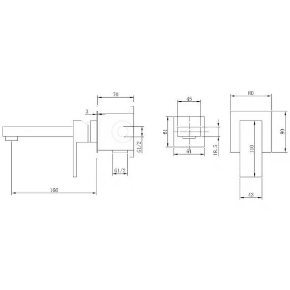 СМЕСИТЕЛЬ ABBER DAHEIM AF8212 ДЛЯ РАКОВИНЫ СКРЫТОГО МОНТАЖА, ХРОМ