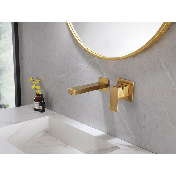 СМЕСИТЕЛЬ ABBER DAHEIM AF8212G ДЛЯ РАКОВИНЫ СКРЫТОГО МОНТАЖА, ЗОЛОТО МАТОВОЕ