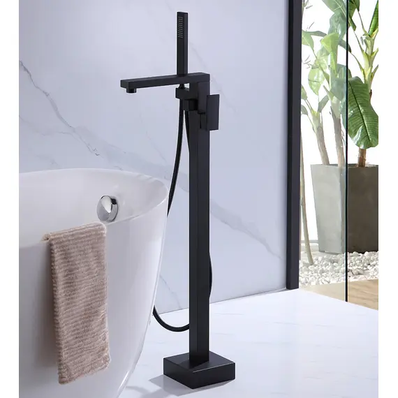 СМЕСИТЕЛЬ ABBER DAHEIM AF8215B НАПОЛЬНЫЙ, ЧЕРНЫЙ МАТОВЫЙ