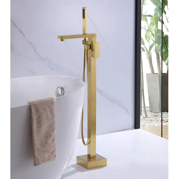 СМЕСИТЕЛЬ ABBER DAHEIM AF8215G НАПОЛЬНЫЙ, ЗОЛОТО МАТОВОЕ