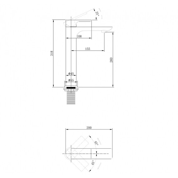 СМЕСИТЕЛЬ ABBER WEISS INSEL AF8011B ДЛЯ РАКОВИНЫ, ЧЕРНЫЙ МАТОВЫЙ