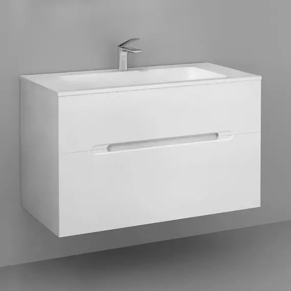 ПОДВЕСНАЯ ТУМБА JORNO MODUL 100 БЕЛАЯ C РАКОВИНОЙ MODUL 100 ИЗ ЛИТЬЕВОГО МРАМОРА