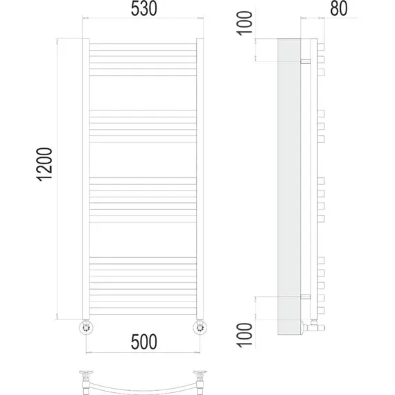 ВОДЯНОЙ ПОЛОТЕНЦЕСУШИТЕЛЬ TERMINUS ПАЛЕРМО П15 500Х1200