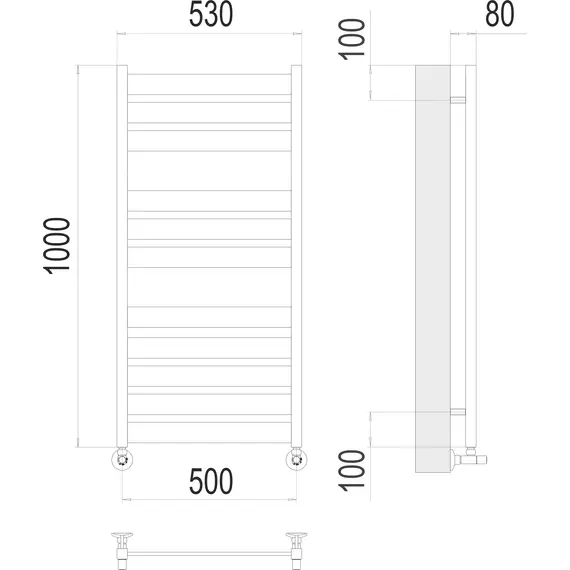 ВОДЯНОЙ ПОЛОТЕНЦЕСУШИТЕЛЬ TERMINUS ЛАТТЕ П11 500Х1000